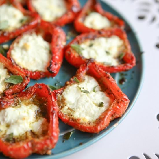 Roasted Red Peppers with Pesto