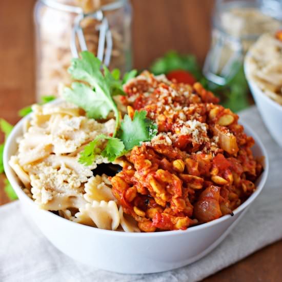 Pasta with Tempeh Bolognese