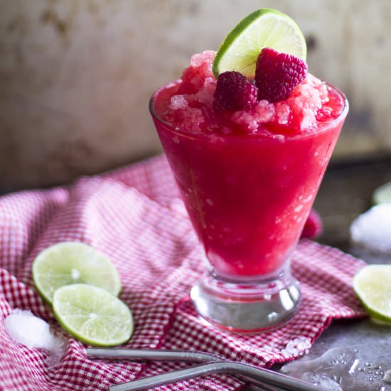 Raspberry and Lime Vodka Sno Cones