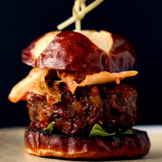 Vegan Korean Kimchi BBQ Burger