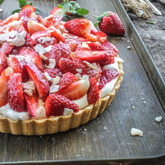 Strawberry And Coconut Cream Tart