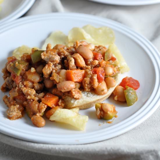 Turkey Bean Chili Sloppy Joes