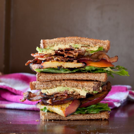 Bacon, Lettuce and Peach Sandwich