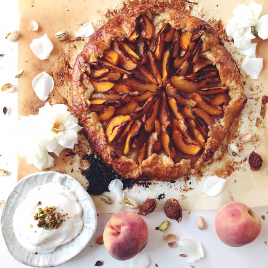 Peach Galette & Rose Whipped Cream