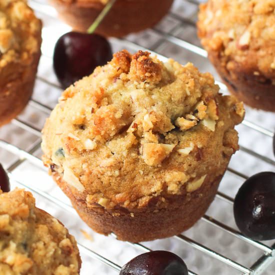 Cherry Almond Streusel Muffins