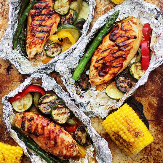 Grilled Barbecue Chicken in Foil