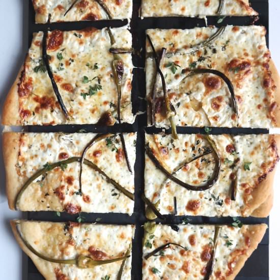 Garlic Scape Pizza