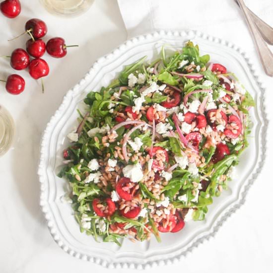 Arugula and Farro Salad w/ Cherries