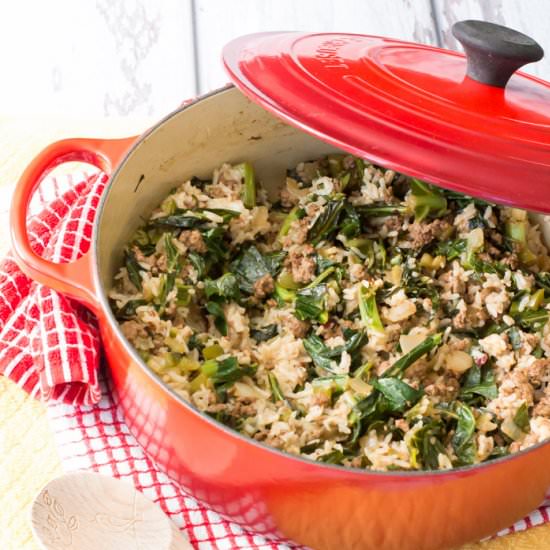 Dirty Rice with Greens