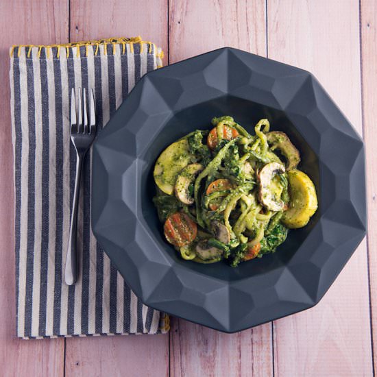 Vegetables in a Creamy Pesto Sauce