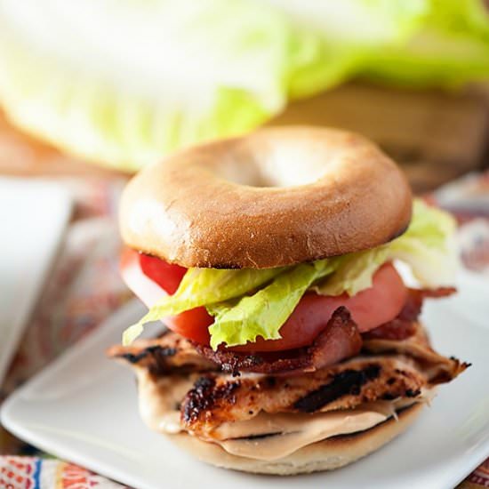 Spicy Chicken BLT Bagels