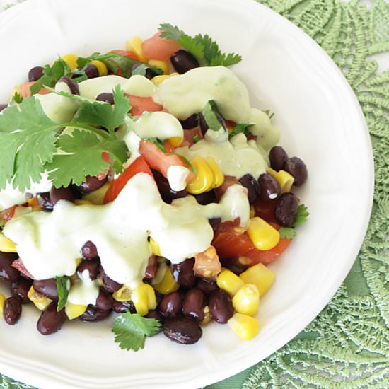 Mexican Salad with Avocado Dressing