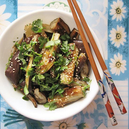 Roasted Eggplant Garlic Vinaigrette