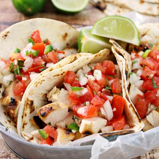 Grilled Chicken Fresco Tacos