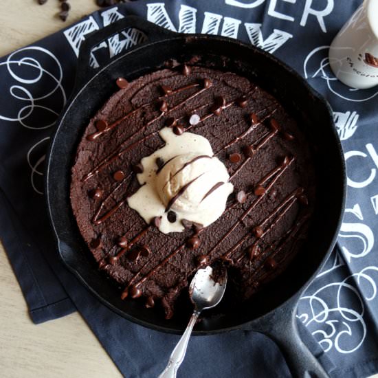 Vegan GF Deep Dish Skillet Brownie