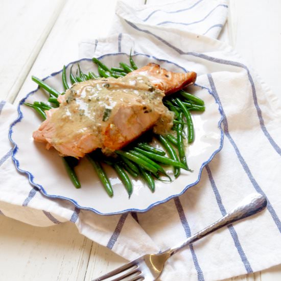 Herbed Dijon Salmon & French Beans