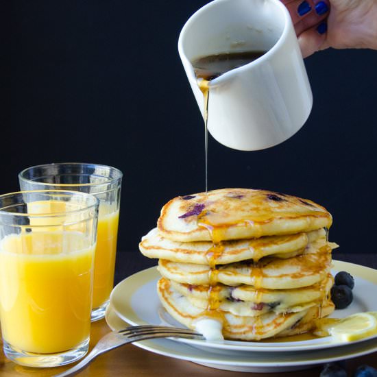 Blueberry Lemon Cornmeal Pancakes