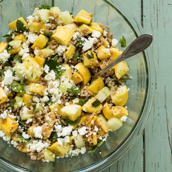Yellow Squash and Farro Salad