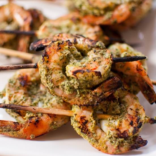 Mint Marinated Grilled Shrimp
