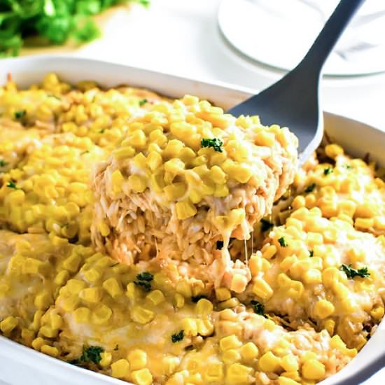Chicken Enchilada Rice Casserole