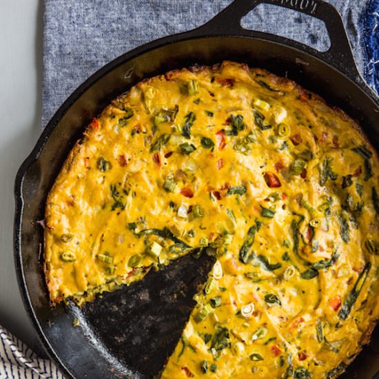 Tofu Frittata w/ Spinach & Peppers