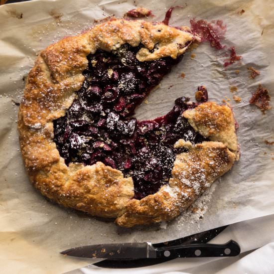 Balsamic Cherry & Basil Galette