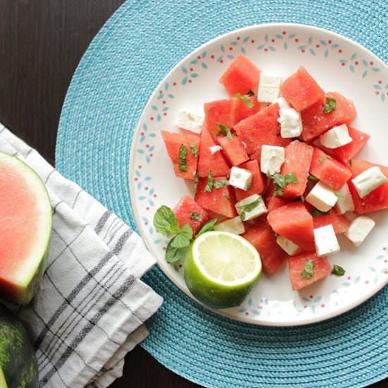 Minted Watermelon Feta Salad