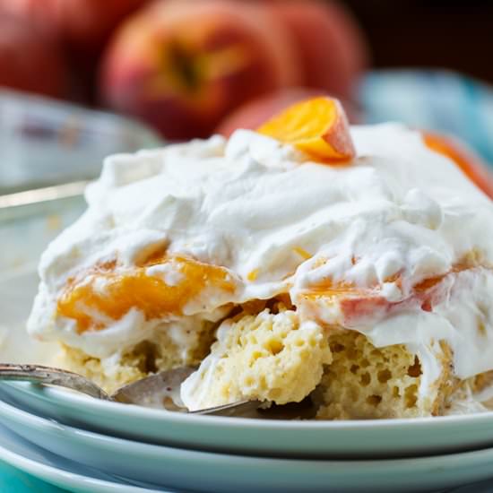 Peach Bourbon Tres Leches Cake