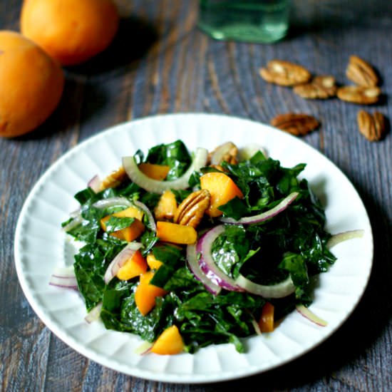 Apricot Pecan Kale Salad