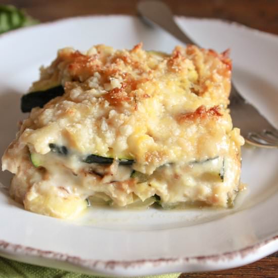 Grilled Zucchini Tuna Cheese Bake