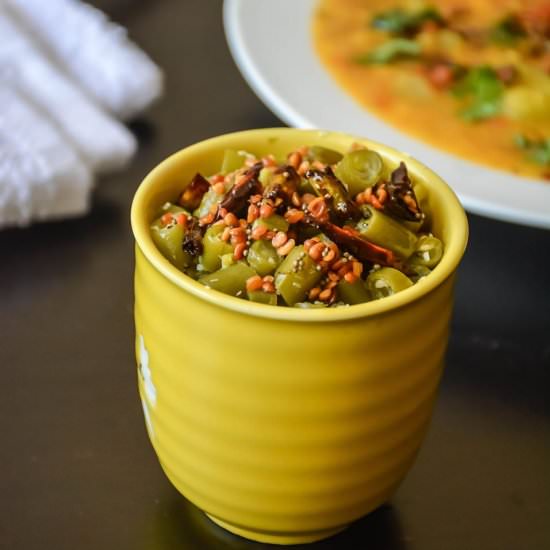Beans Coconut Stir Fry/ Beans Poriy