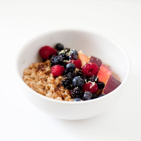 Summer Berry Peach Oatmeal