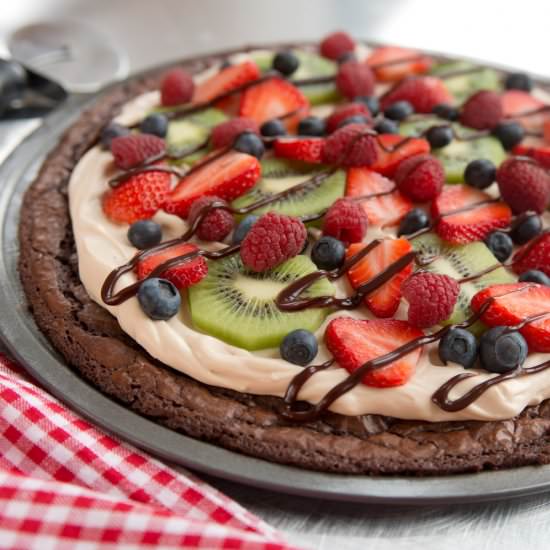 Fruity Brownie Pizza