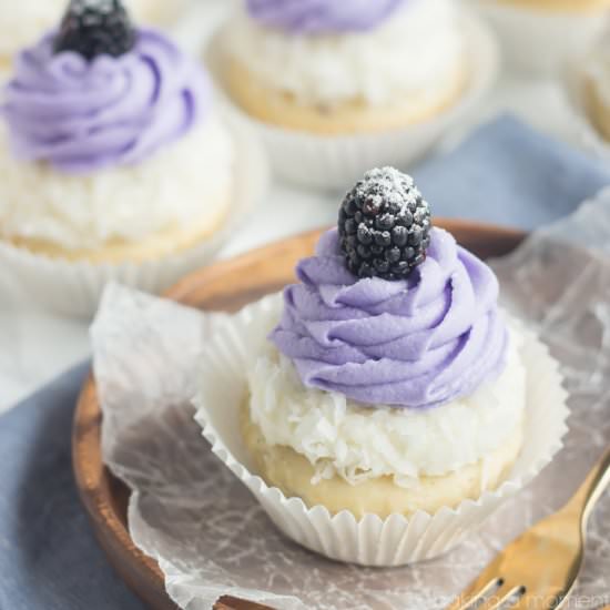 Blackberry Coconut Cupcakes