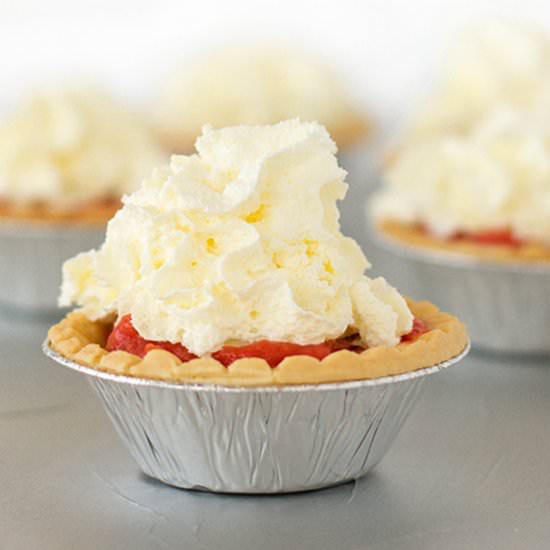 Strawberry curd & cream tartlets