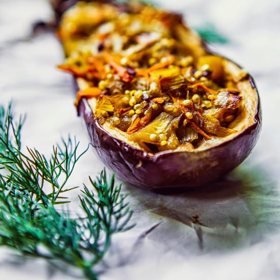 Eggplant and quinoa
