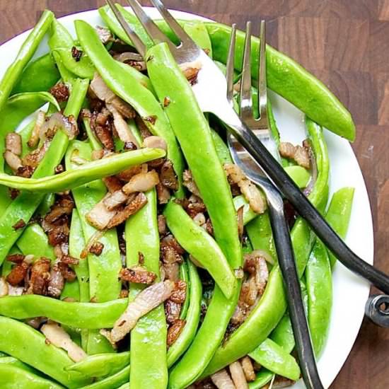 Romano Beans with Shallots & Bacon