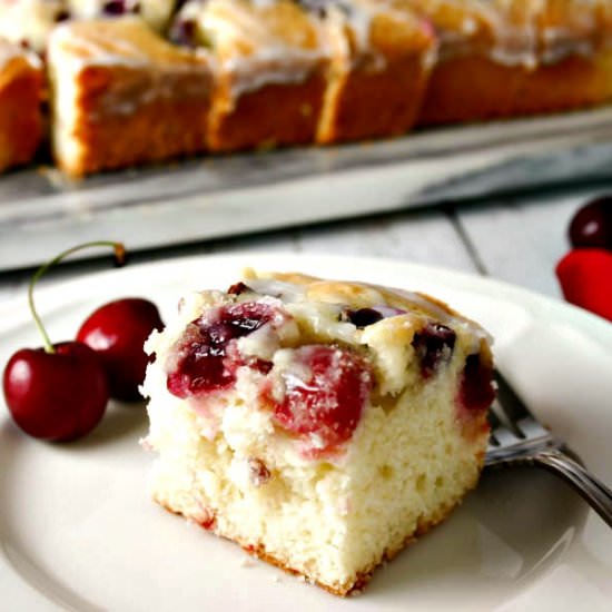 Cherry Cake with Buttermilk Glaze