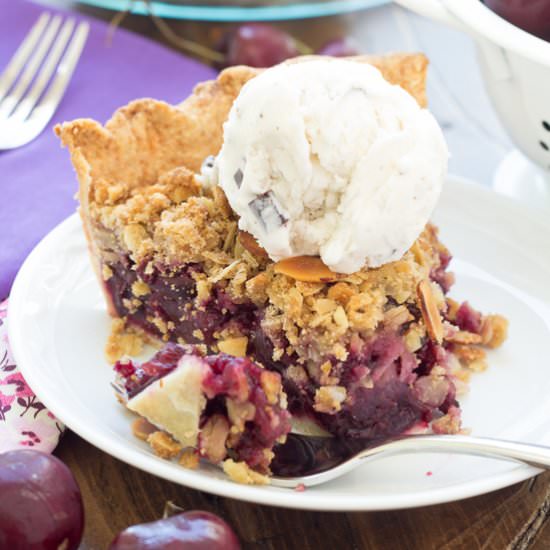Cherry Pie with Almond Oat Crumble