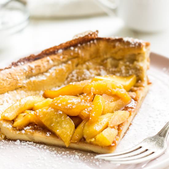 Dutch Baby with Caramelized Peaches
