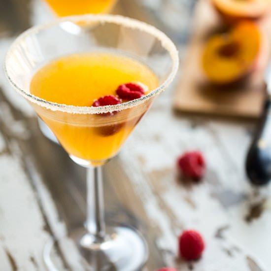 Skinny Raspberry Peach Martinis