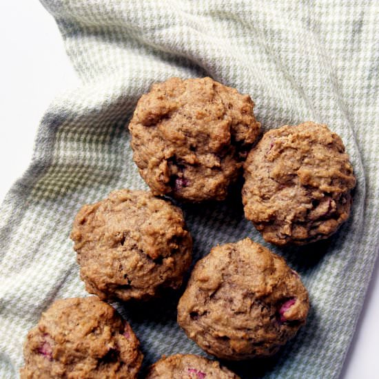 Rhubarb Banana Muffins