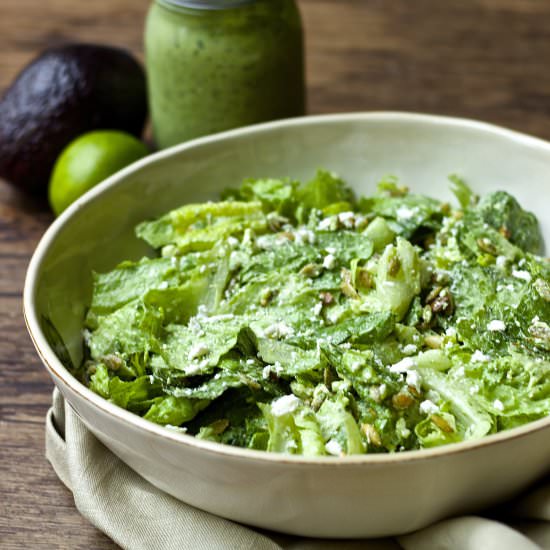 Salad With Creamy Avocado Dressing