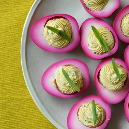 Beet Deviled Eggs
