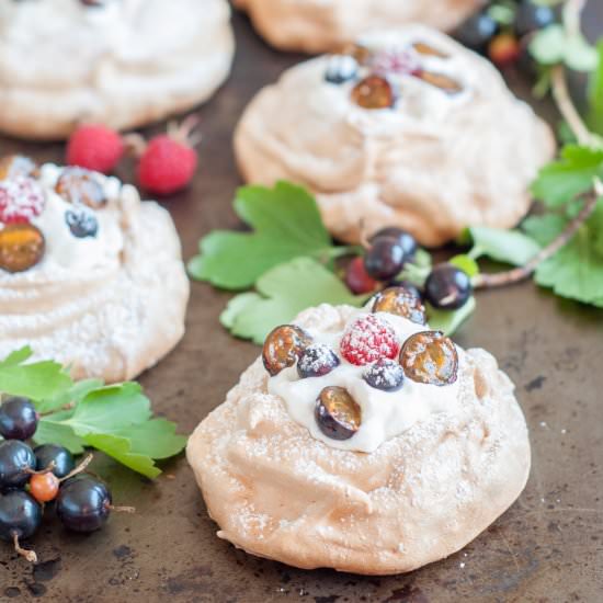 Balsamic Pavlovas with Berries