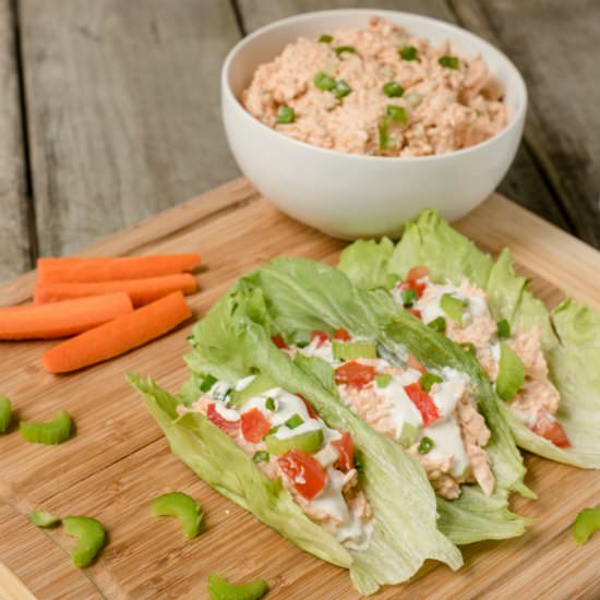 Buffalo Chicken Quinoa Lettuce Wrap