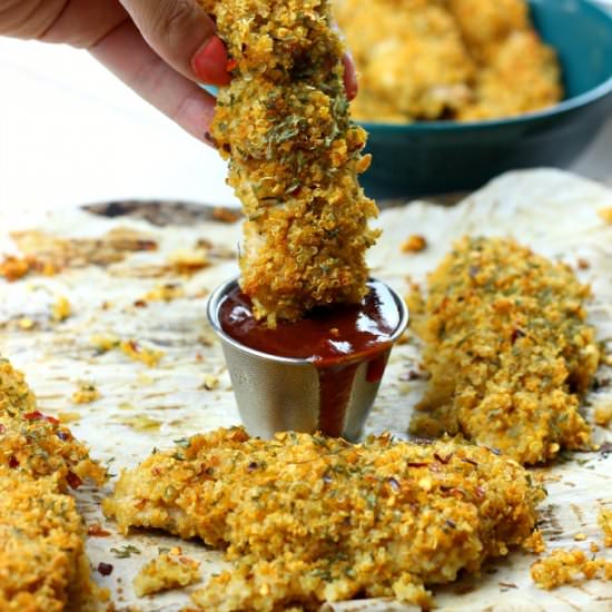 Skinny Spicy Quinoa Chicken Tenders