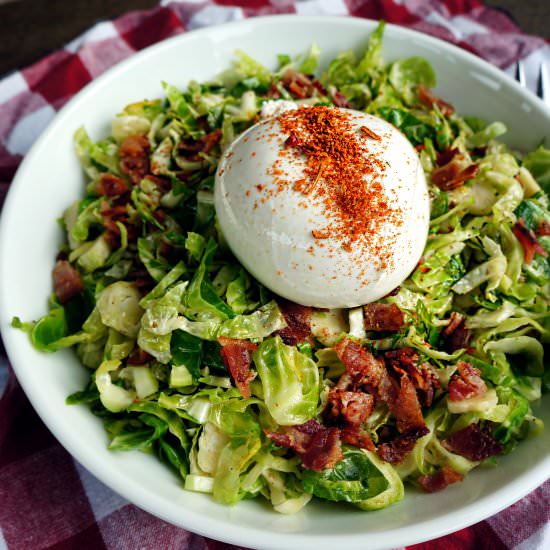 Brussels Sprout Hash Poached Egg