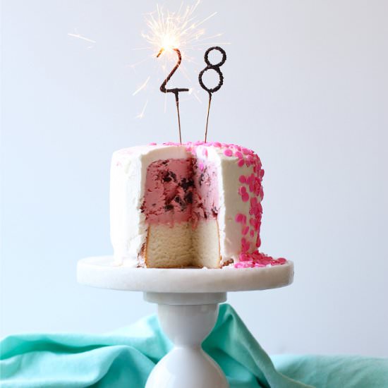 Berry Chip Ice Cream Cake