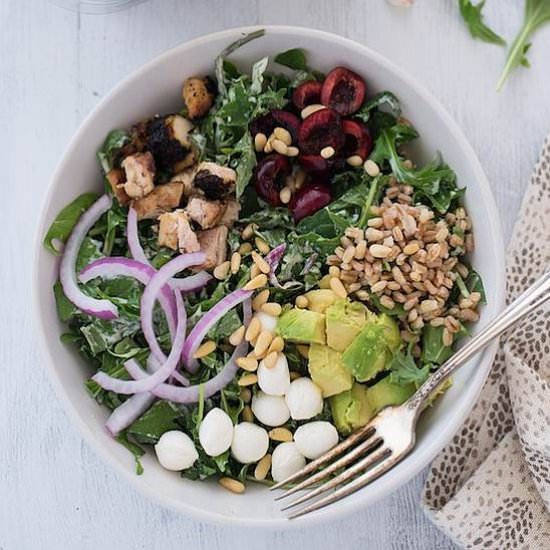 Chicken & Cherry Chopped Kale Salad